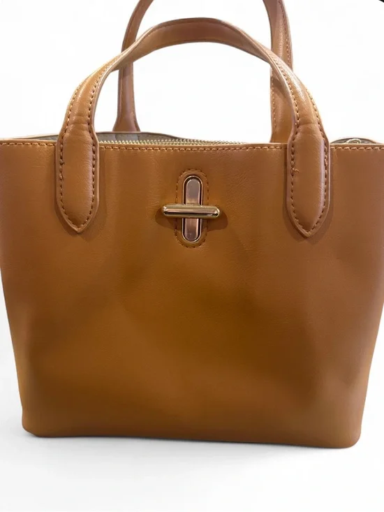 Miztique camel brown structured mini satchel tote 🤎✨