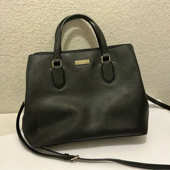 Kate Spade Black Satchel Bag crossbody multi compartment