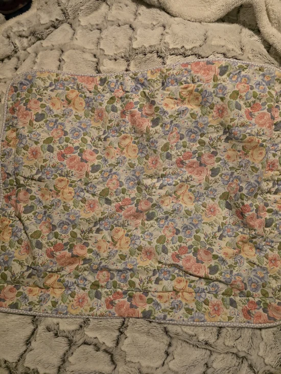 Vintage Laura Ashley Sycamore Pink & Blue Floral Print Pillow Sham 80s Tag EUC