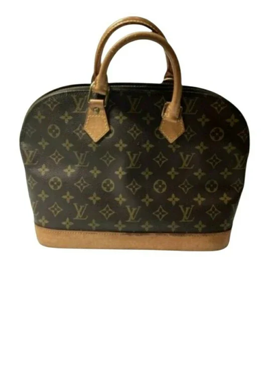 Louis Vuitton Monogram Alma Handbag Brown Coated‎ Canvas Leather