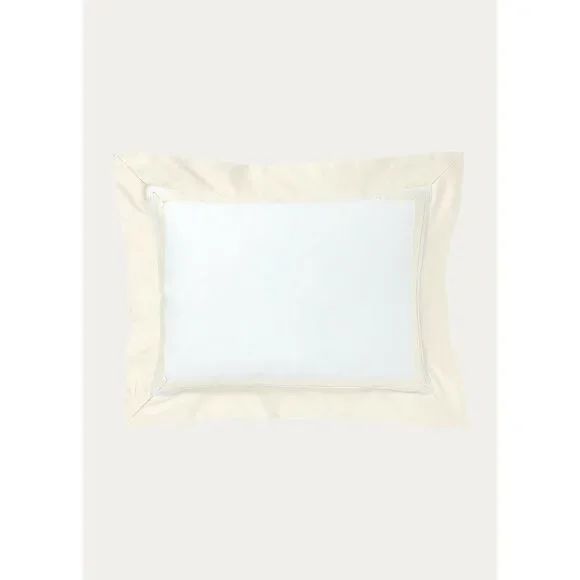 Ralph Lauren Home RL Bowery Sateen Throw Feather Down Pillow Hollywood Cream