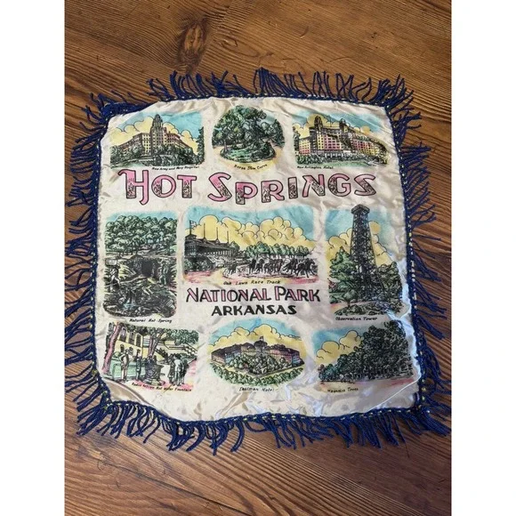 Vtg Hot Springs Pillow Sham Souvenir (16