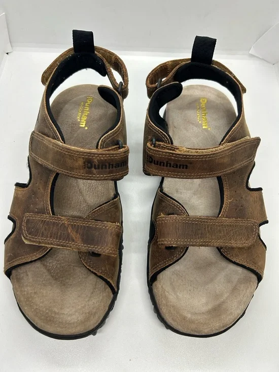 Men’s Dunham Tan/Brown Adjustable Leather Strap Sandals  Size 9 US