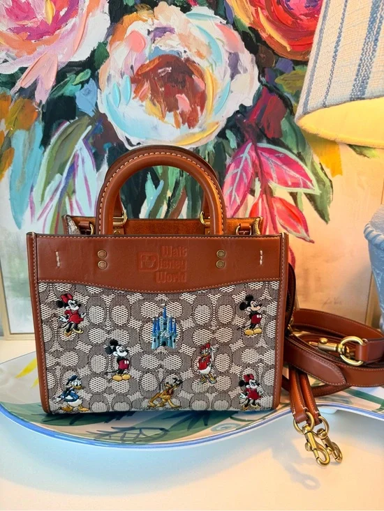 Coach Disney X Coach Rogue 25 In Signature Textile Jacquard With Mickey Mouse