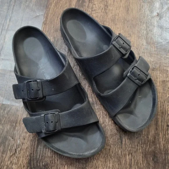 BIRKENSTOCK Arizona EVA Sandals Mens 43 Black Waterproof Two Strap Slides