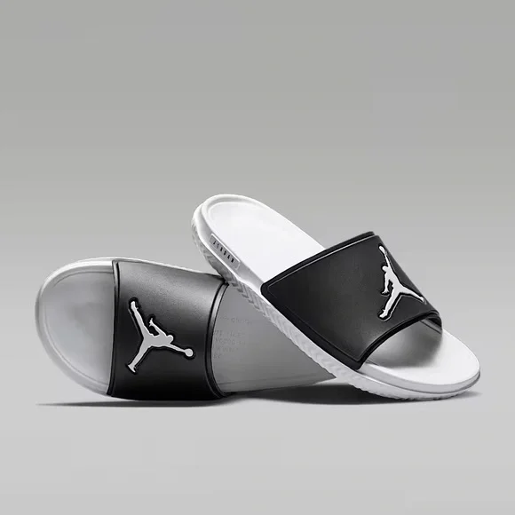 🔥 NEW Jordan Jumpman Men's Slides Sz 8 FQ1598-010 Black/White/White *READ