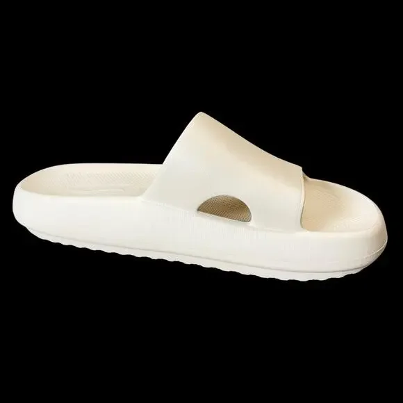 Skechers Arch Fit Beige Horizon Men's Slide Sandals foamies Comfort SZ/ 9