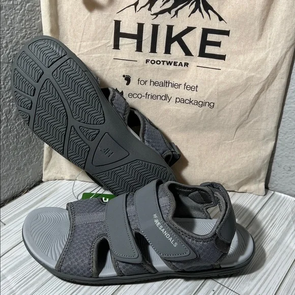 Hike Footwear Baresandals IV  Ergonomic Footbed Barefoot Sandals gray mens 7/7.5