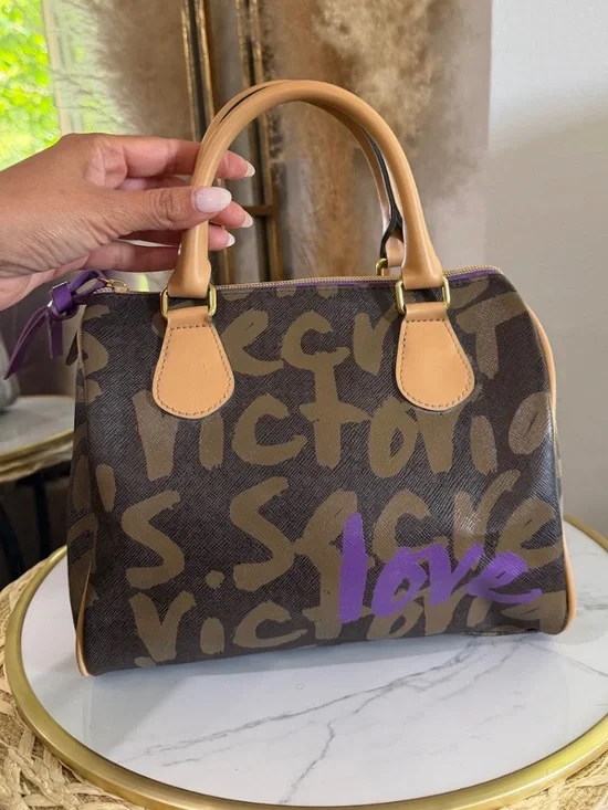 Victorias Secret Y2K-era Logo Bowler Satchel Handbag McBling Fashion Vintage