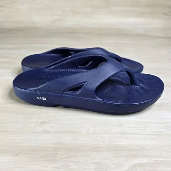 Oofos Ooriginal Blue Men’s Size 14 Recovery‎ Thong Flip Flop Sandals Comfort