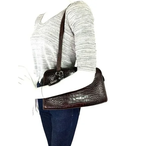 ✨Brighton Alligator Pattern Brown Leather Bag✨
