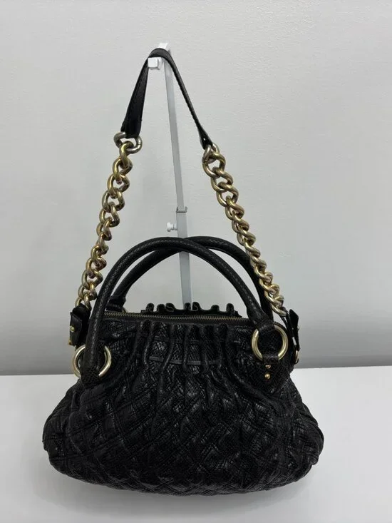 Marc Jacobs Black Python-Embossed Leather 