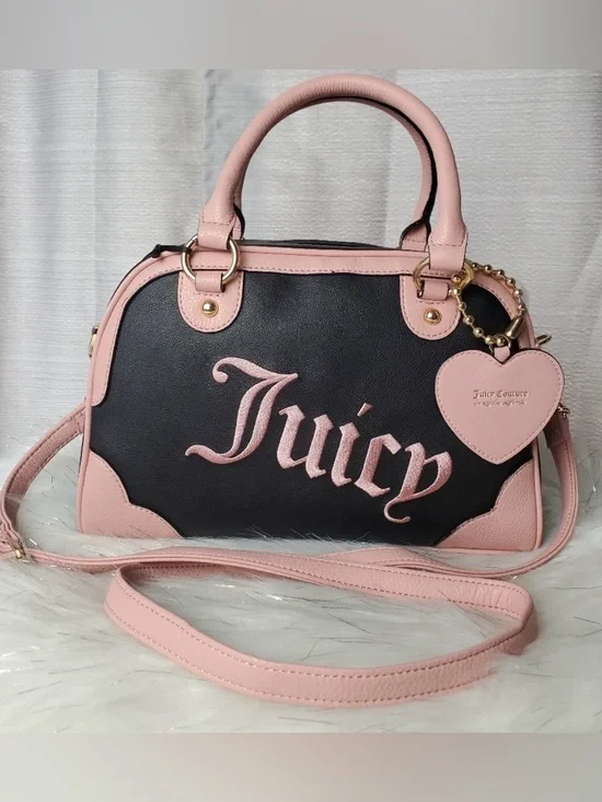 Juicy Couture  Satchel Liquorice Urban Heritage Bowler NEW Pink Black