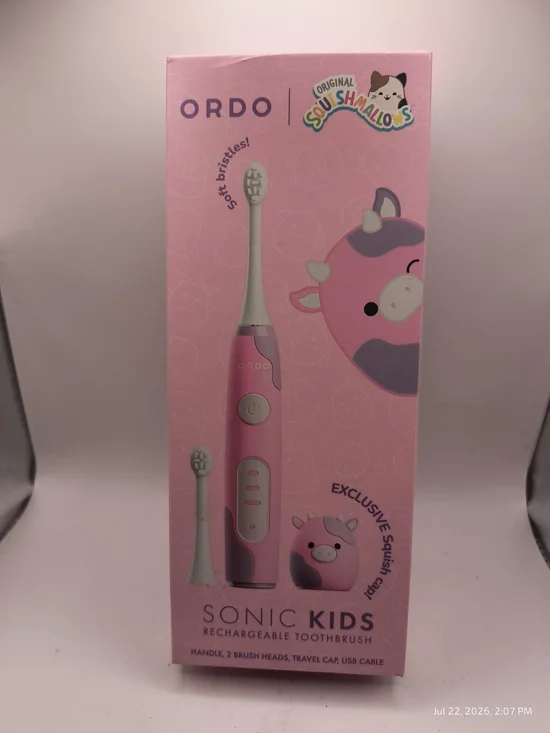 ORDO Sonic Kids' Rechargeable Toothbrush - Squishmallows Patty - NIB Pink