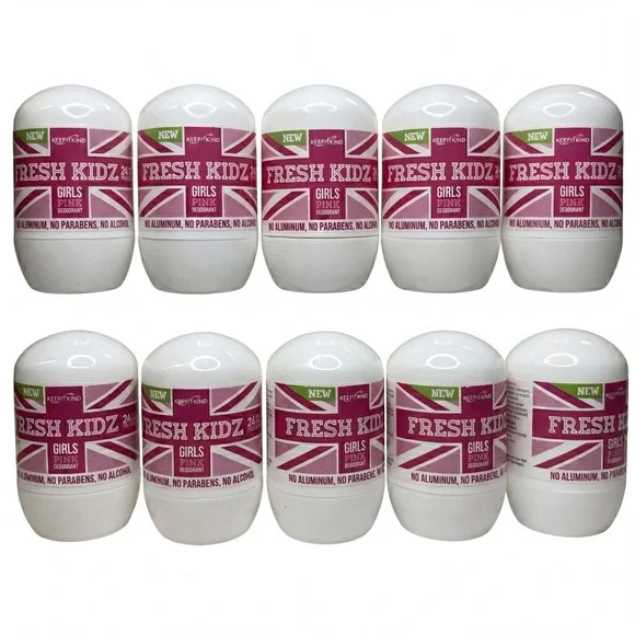 10 Pack Keep It Kind Fresh Kidz Girls Natural Deodorant 1.86 Fl Oz Pink
