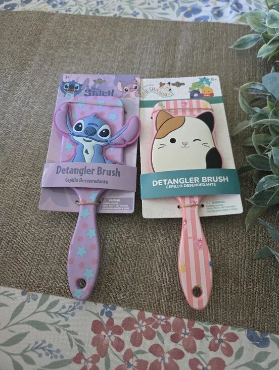 Cute Stitch Or Cat Detangler Brushes - Pink, Purple