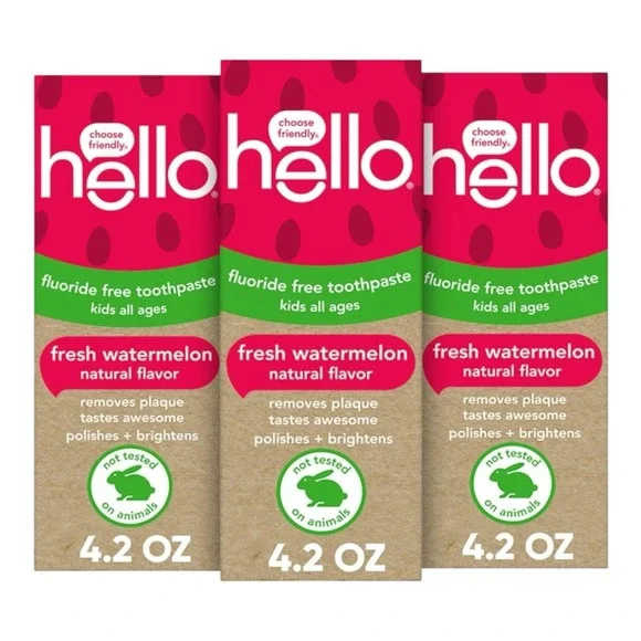 Hello -‎ Kids Toothpaste Watermelon 4.2 oz 3 Pack Fluoride Free