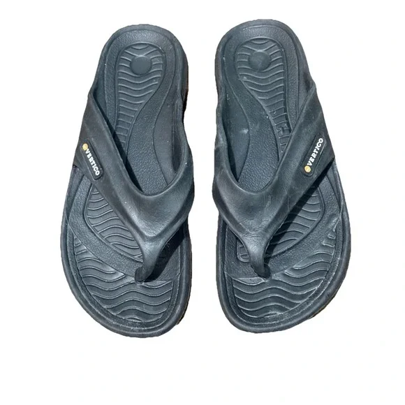 Vertico Black Rubber Flip Flops‎ Sandals Men's Size 11.5/45 EUC