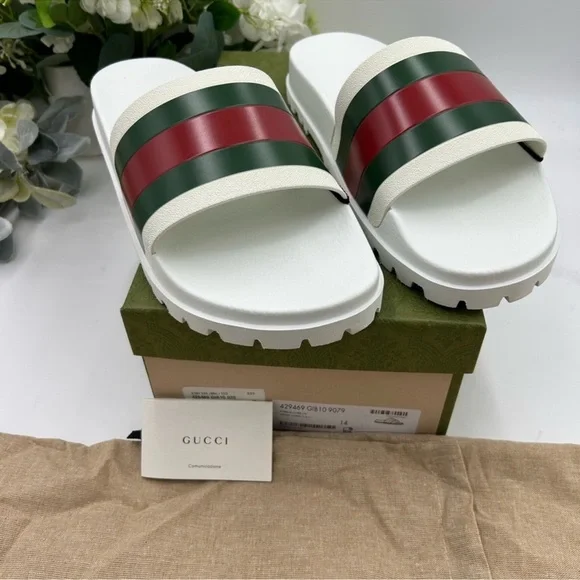 Men’s Gucci TREK pursuit pool slides size 14 made in Italy NWT