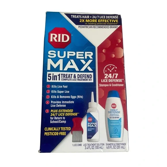 RID Super Max‎ 5 in 1 Complete Lice Treatment Kit Pesticide Free Exp 11/2027