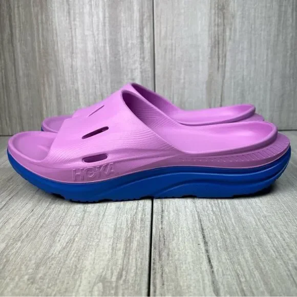 Hoka One One Ora Recovery Slide 3 Purple Blue Slide Comfort Shoe Mens Size 12 13