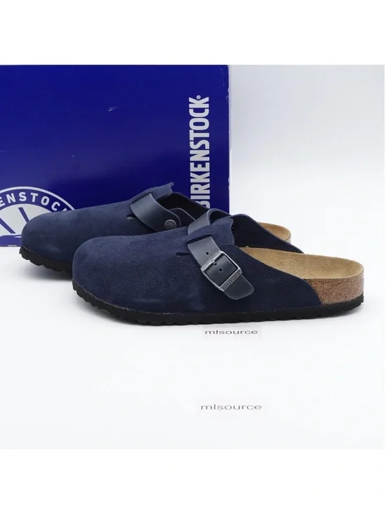 NEW Men's Birkenstock Boston BS Suede Clogs 1030658 New Navy
