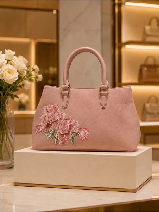 Elegant Pink Floral Appliqué by Imoshion