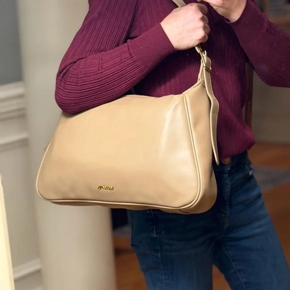 Bostanten Minimalist Faux Leather Shoulder Bag – Tan Soft‎ Slouchy Hobo (NWOT’s)