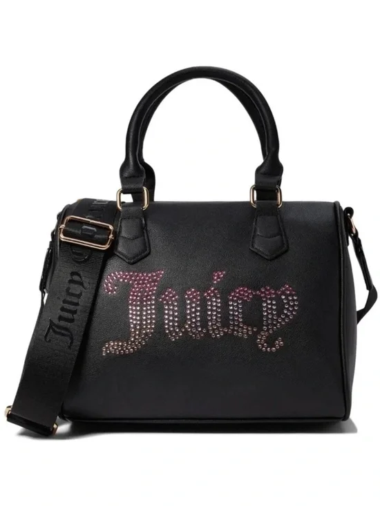 NEW Juicy Couture Black‎ Rhinestone Logo Satchel Crossbody Bag Pink Ombre Y2K