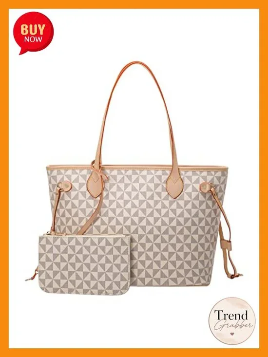 Designer Fashion Top Handle Satchel Shoulder Bag Set with Wallet