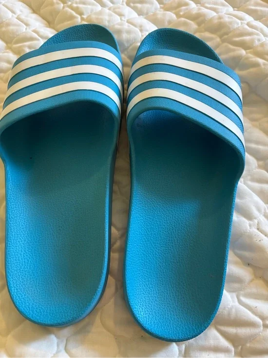 adidas Teal Blue Slide Sandals