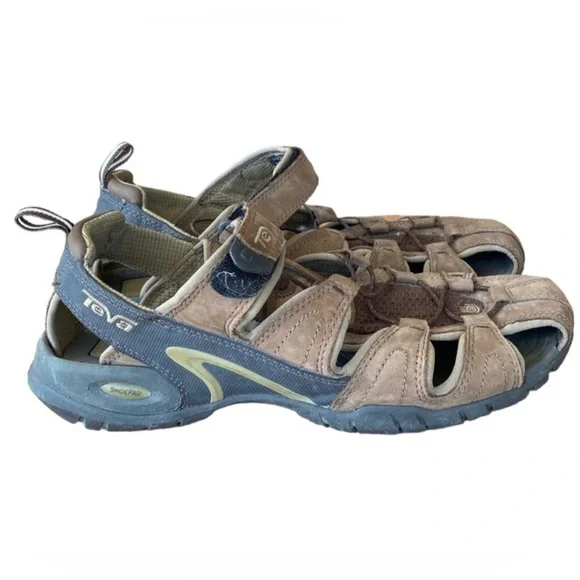 Teva men’s Forebay Sport Hiking strappy leather sandals size 10