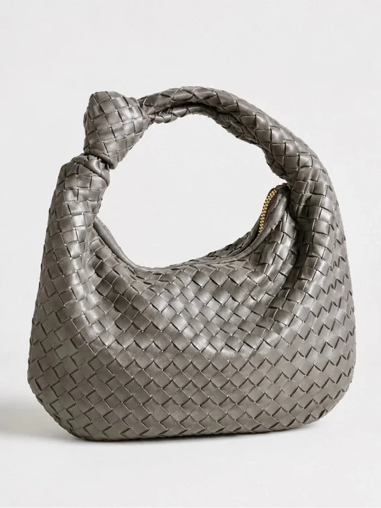 Anthropologie Melie Bianco Mini Brigitte Satchel metallic Gray-NWT