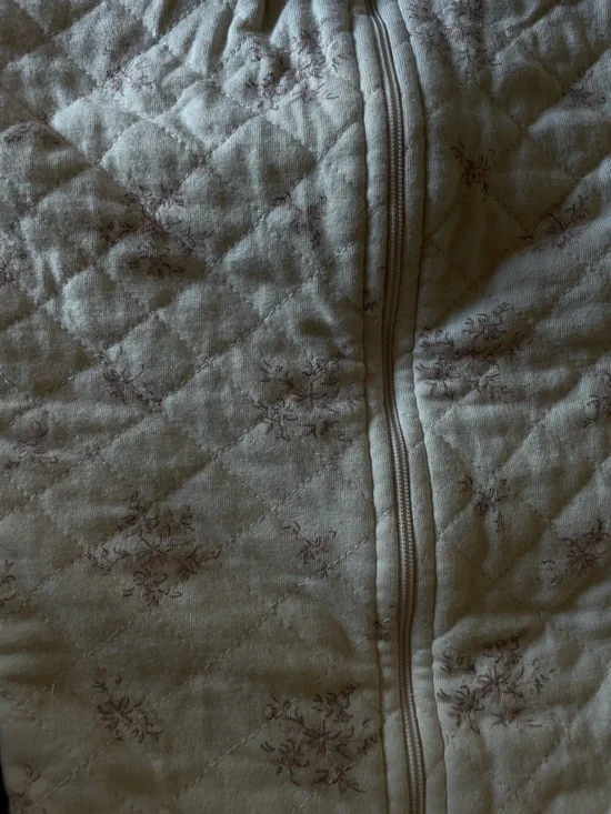 Quilted Cream and Light Pink Floral sleep sack