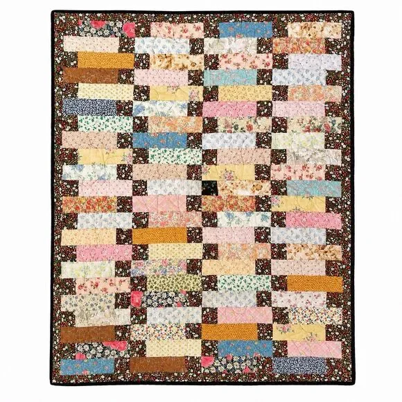 Handmade Floral Patchwork Baby Quilt 44x36 Cottagecore Lap Throw Reversible