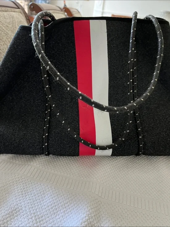 HAUTE SHORE Red and Black Interior Tote