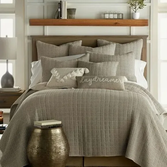 Levtex Home Taupe Waffle Quilt Set
