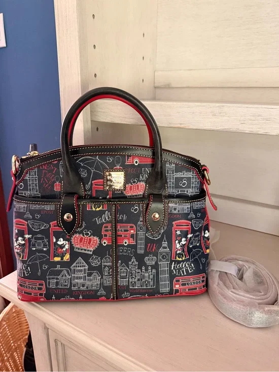 Dooney & Bourke Mickey and Minnie London Print Satchel
