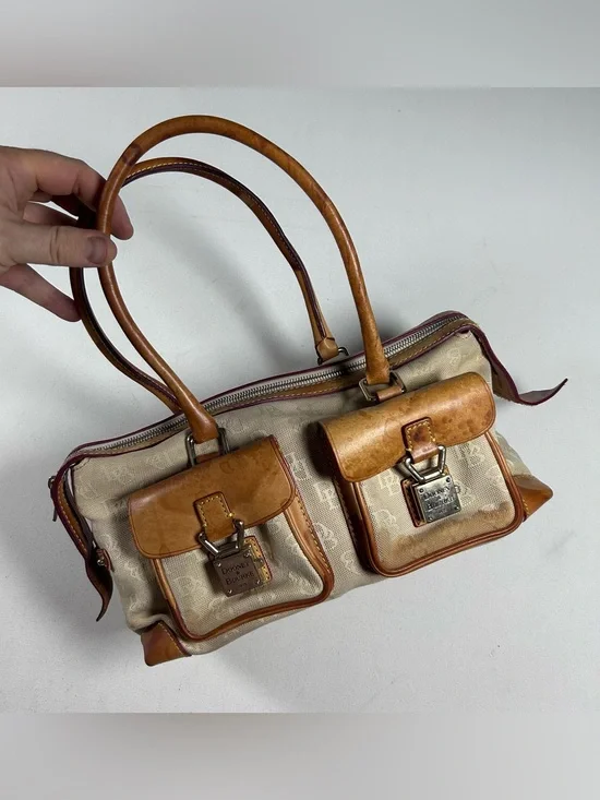 Vintage Dooney & Bourke Signature 1975 Large Handbag Satchel Purse
