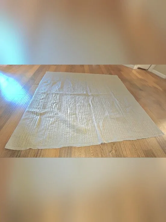 West Elm Cream Quilted Bedspread