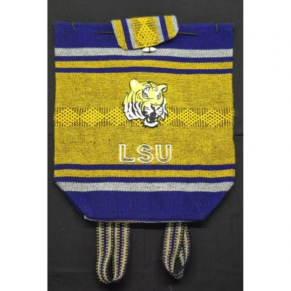 LSU‎ Tigers Women's Serape Like Handbag Purse Backpack purple/gold Logo