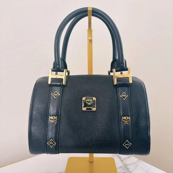MCM‎ Saffiano Mini Boston Bag Black