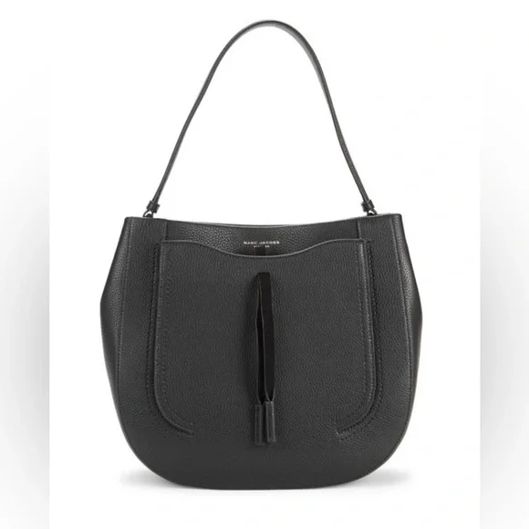 Marc Jacobs Maverick Black Pebbled‎ Leather Hobo Shoulder Bag