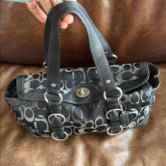Coach Y2K Hobo Chelsea Signature Jacquard Leather Suede Shoulder Bag hobo
