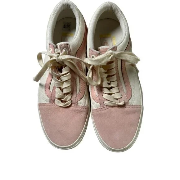 Vans‎ Angie Marino pink suede and white canvas men's tennis shoes, size 8