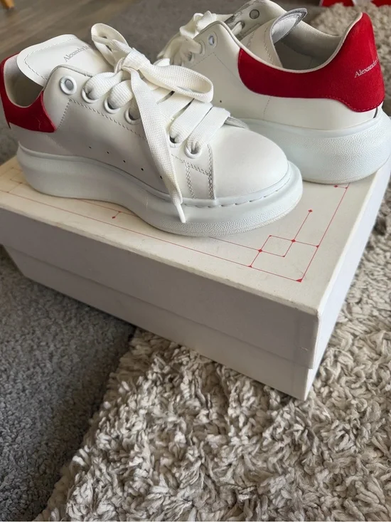 White and Red Alexander McQueen Sneakers Size 37 worn twice
