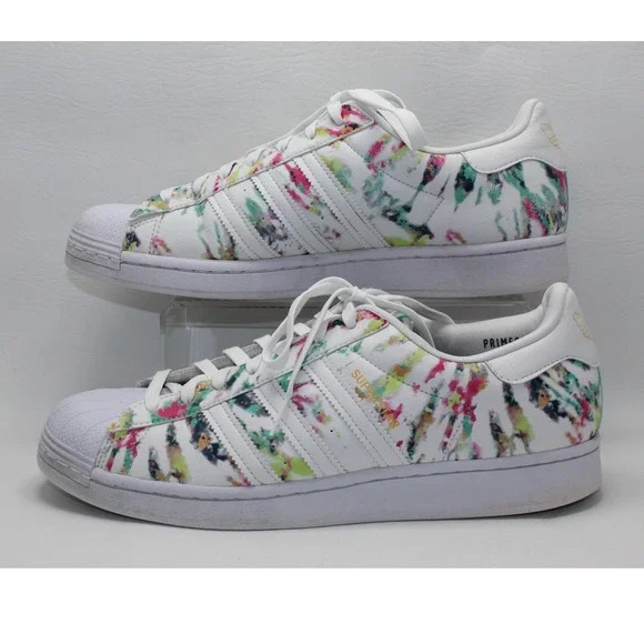 Adidas Superstar Primegreen White Multicolor Tie Dye Sneakers GX5374 Mens 11
