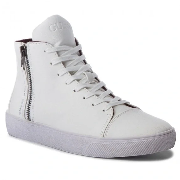 New GUESS Laurence Mid FMLAU1 ELE12 WHITE Sneakers SZ 11`