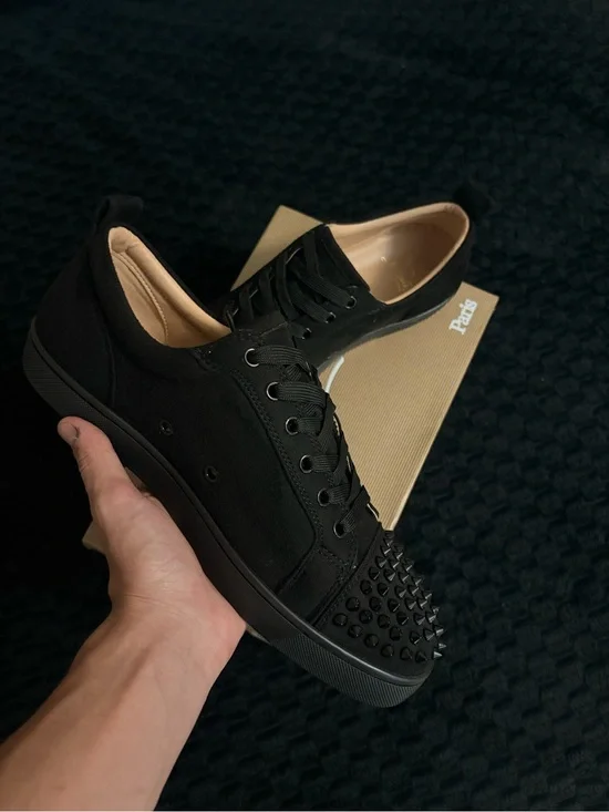 Christian Louboutin Black Studded Low-Top Sneakers