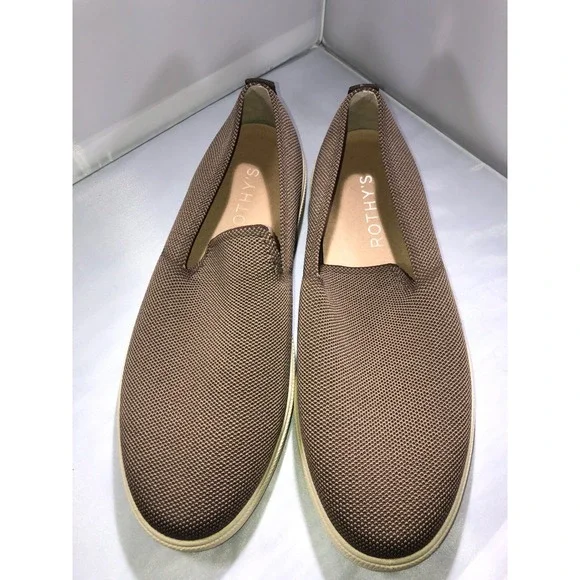 Rothys Mens RS01 Sneaker Brown Knit Slip On Casual Shoes Size 9.5